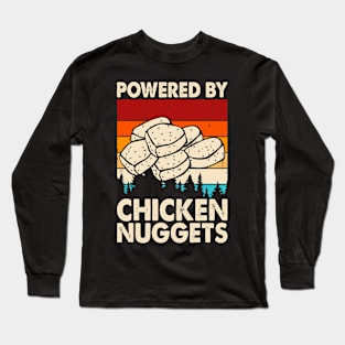 Powered By Chicken Nuggets T Shirt For Women Long Sleeve T-Shirt